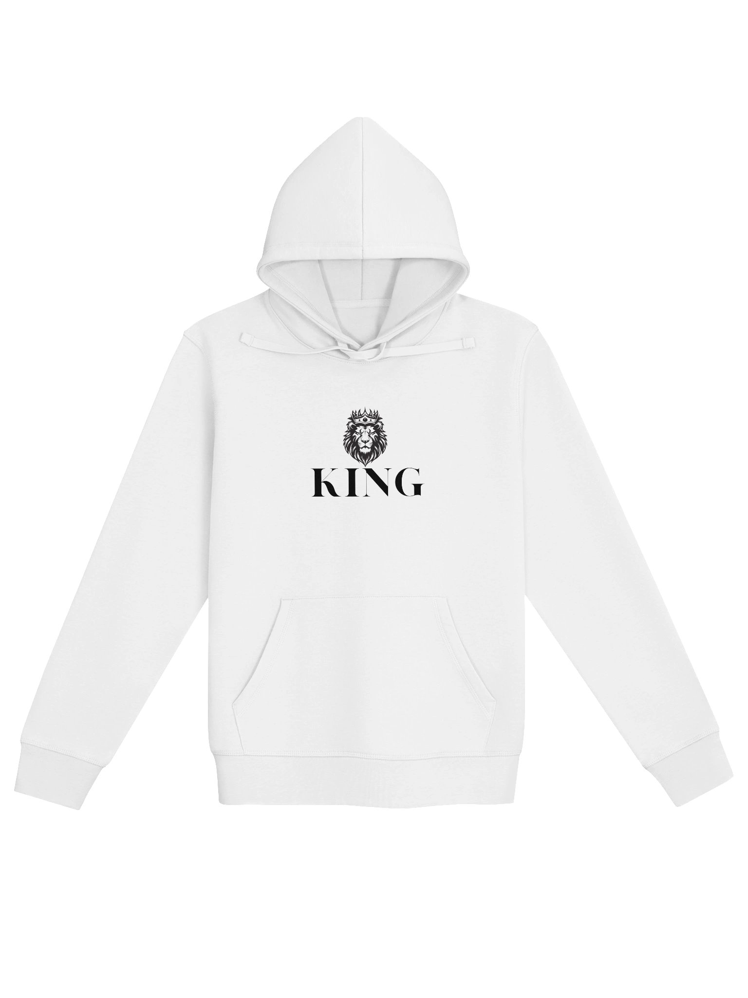 KING ORGANIC Cotton Unisex White Hoodie product image (1)