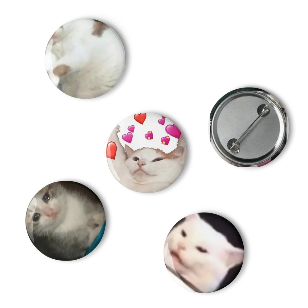 Set of Pin Buttons: Meme Cats 12 product image (6)