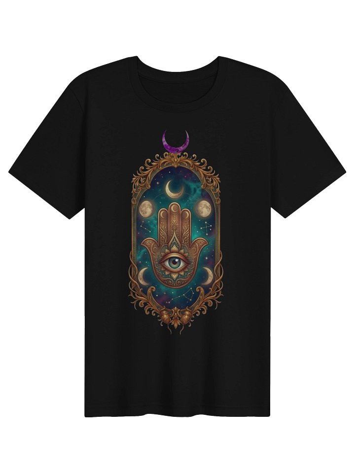 Mystical Hamsa Altar – Cosmic Sacred Eye & Lunar Talisman Art product image (1)