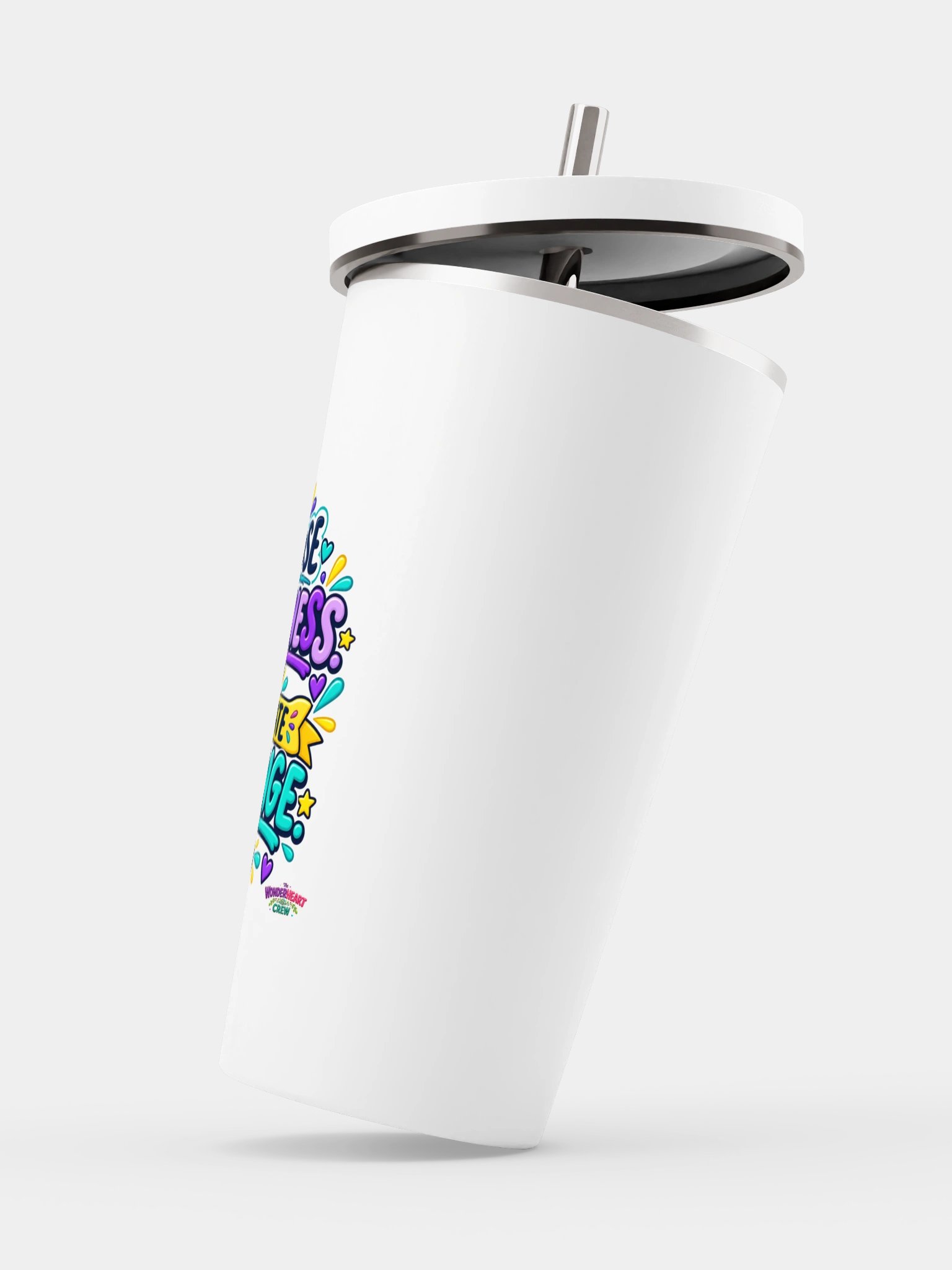 Stainless Steel Insulated Inspirational Tumbler with a Straw - Choose Kindness. Create Change. product image (3)