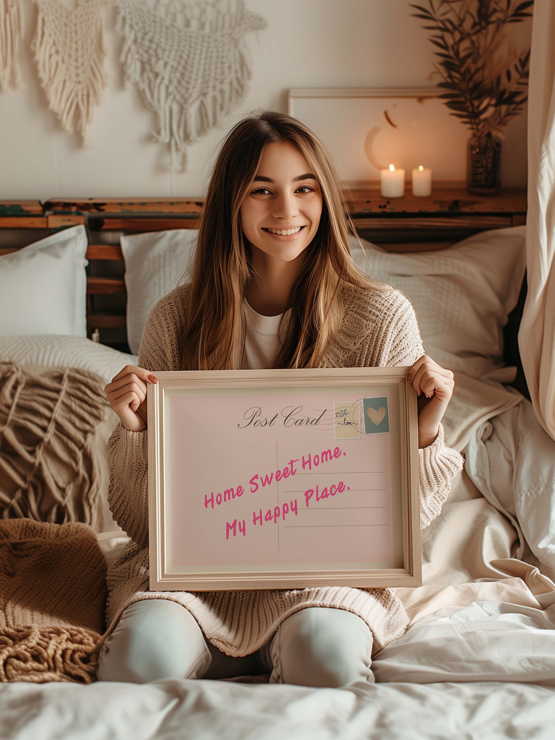 Home Sweet Home My Happy Place Vintage Post Card Wall Art product image (10)