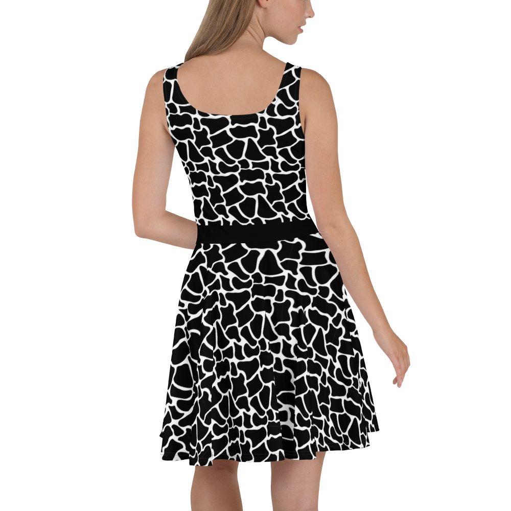 Giraffe Pattern Dress | Black & White product image (3)