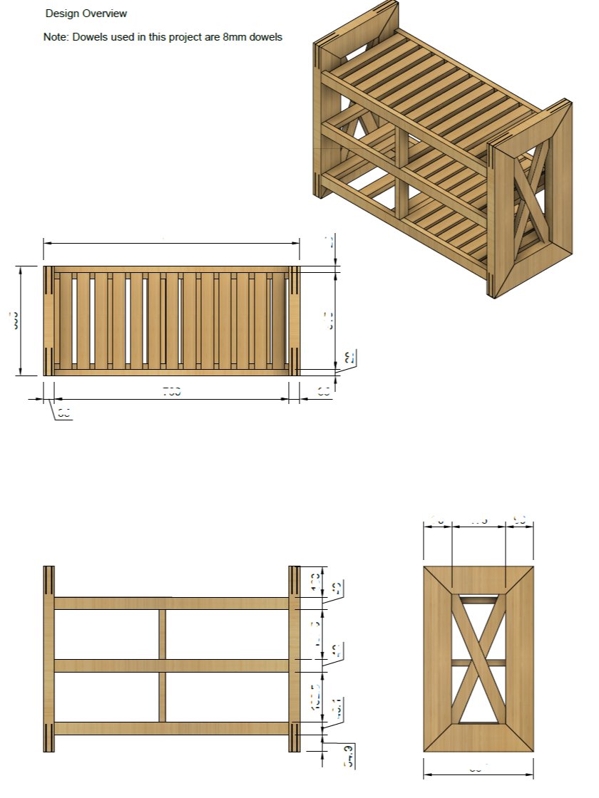 Build Plans: Shoe Rack + Seat product image (1)