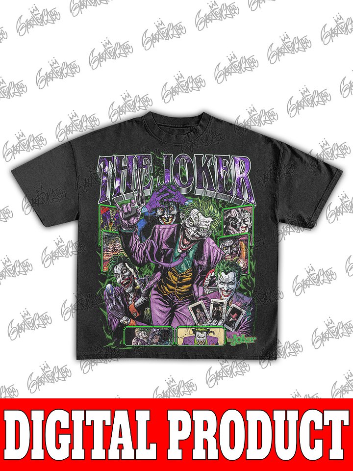 THE JOKER Comic Villain Vintage Bootleg Digital T-Shirt product image (1)