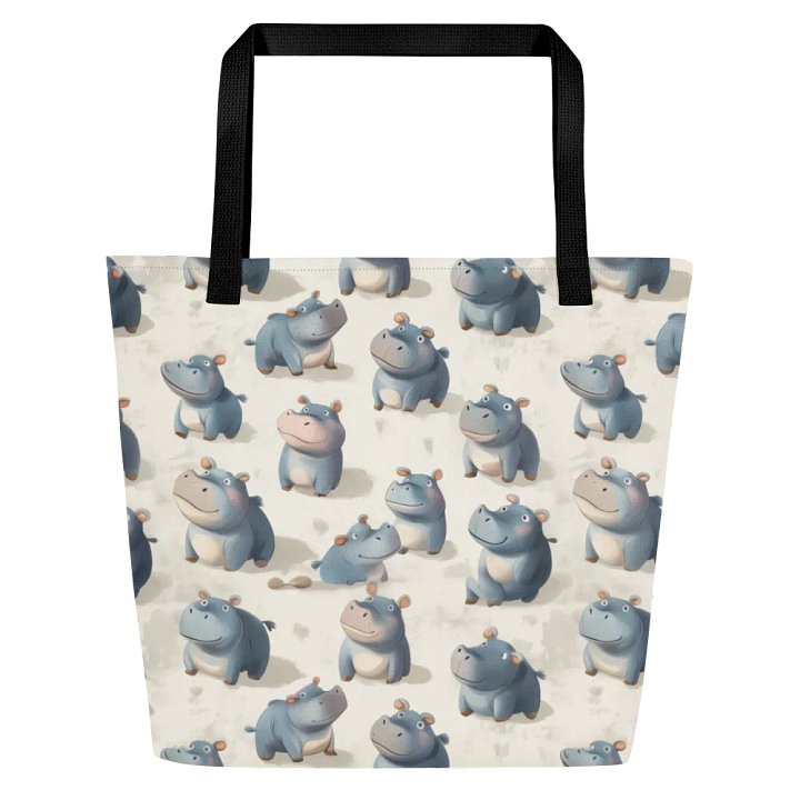 Adorable Hippo Pattern Tote Bag product image (2)