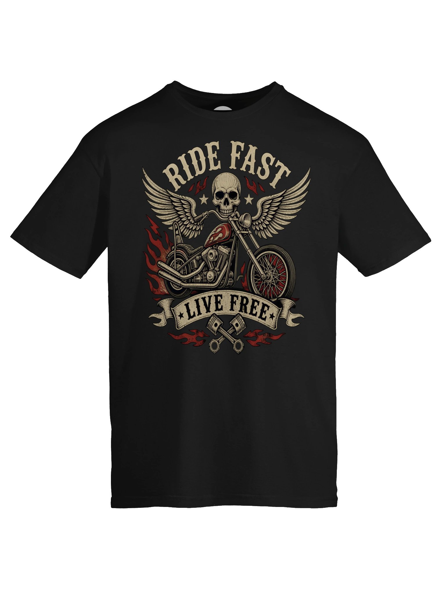 Ride Fast, Live Free Biker Skull Tee product image (5)