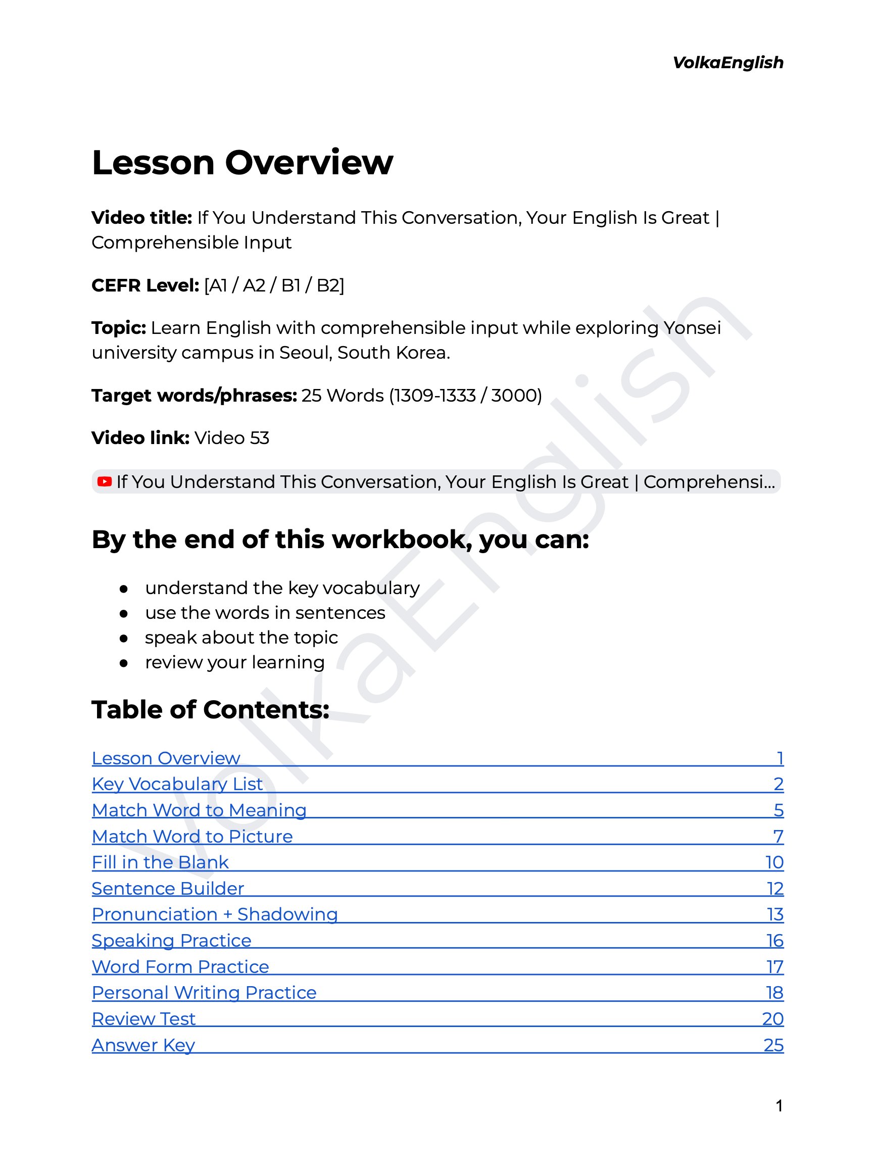 If You Understand This Conversation, Your English Is Great | Comprehensible Input - Video 53 Study Pack product image (2)
