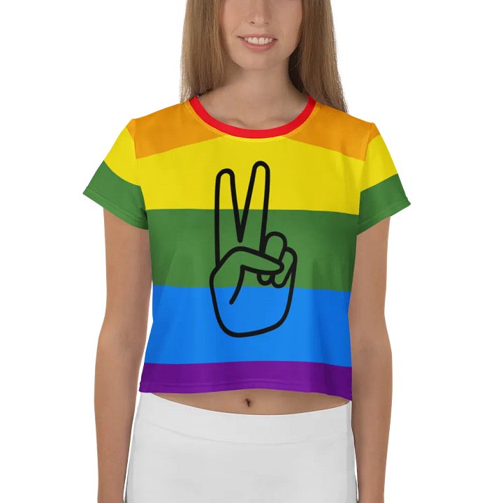 Peace Sign Rainbow Crop Tee product image (1)