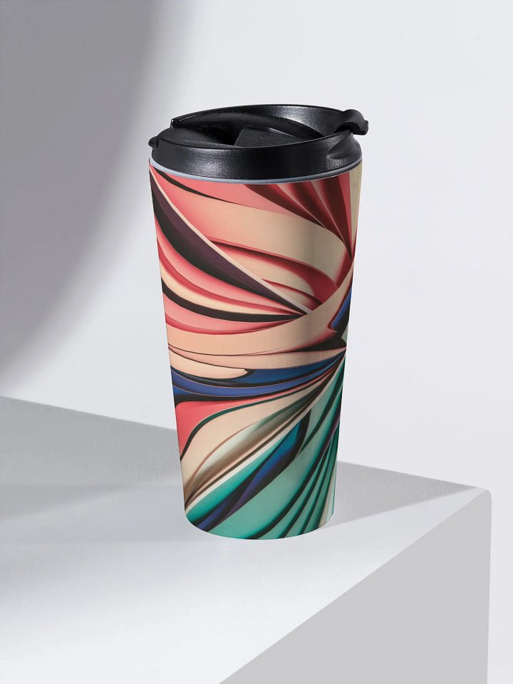 Graphic Grove 15oz Stainless Steel Travel Mug - Abstract Swirling Design, Insulated, Spill-Proof product image (1)