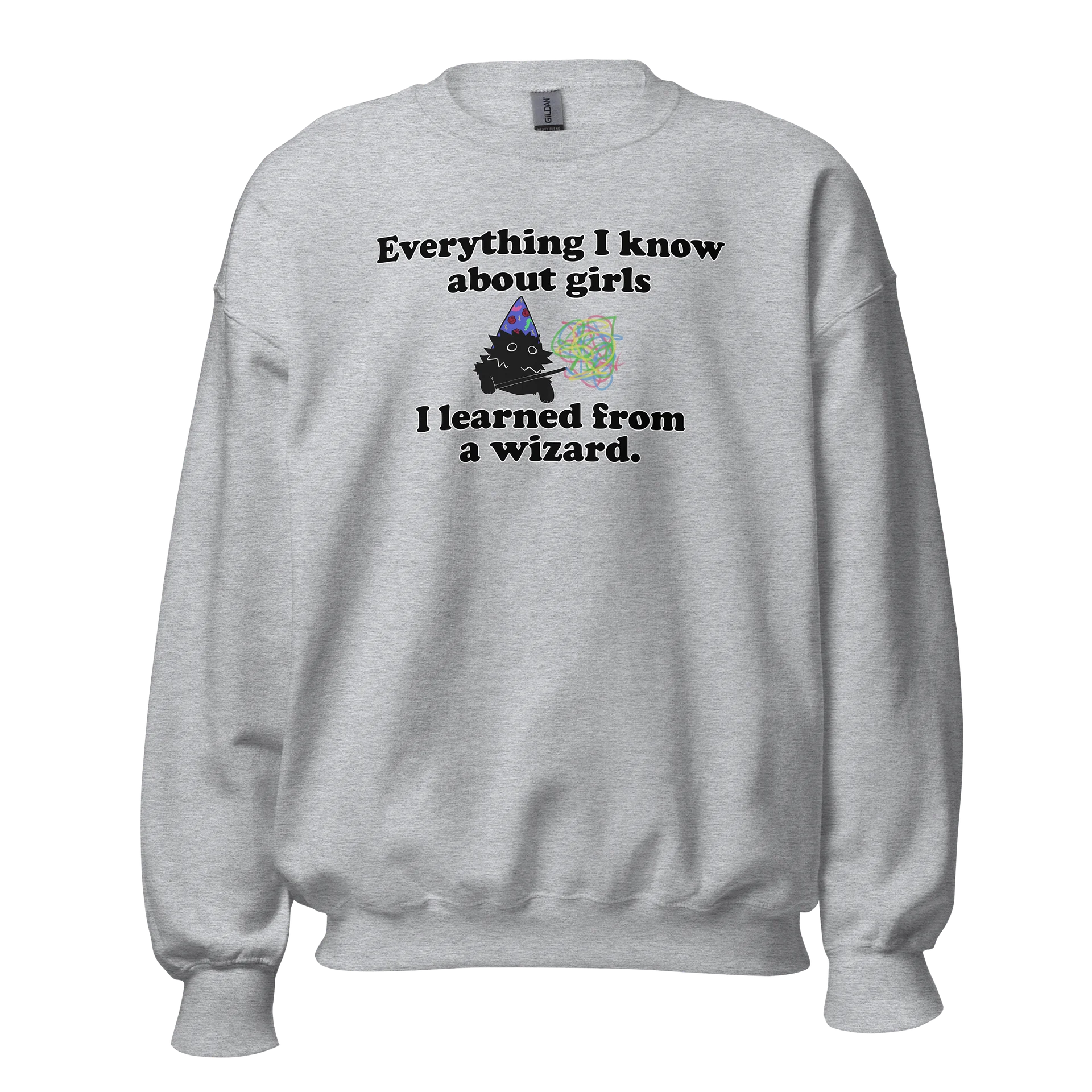 Everything I know about girls (wizard ed) classic sweatshirt product image (1)