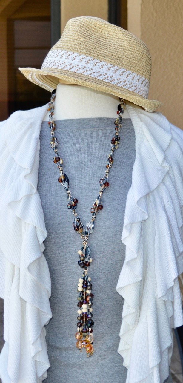 Earthy Statement Handcrafted Beaded Necklace Beautiful Bohemian Jewelry product image (6)