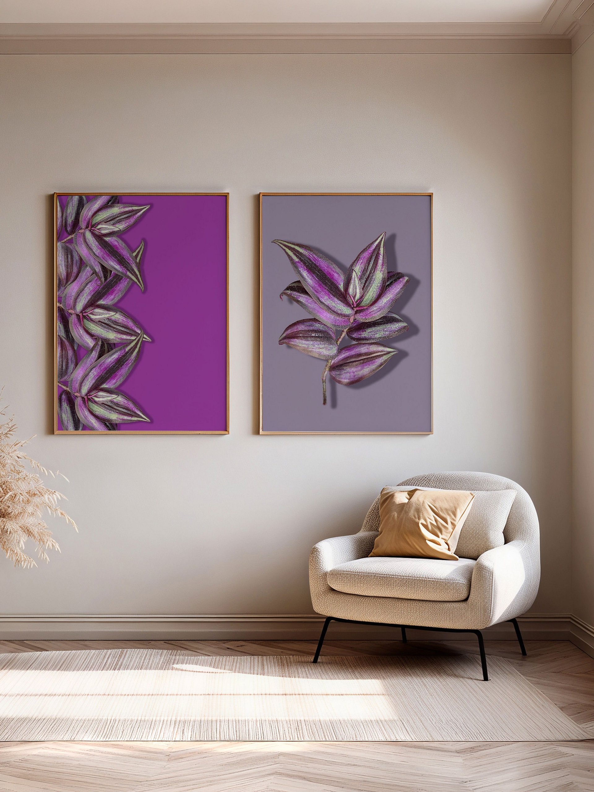 Purple Botanical Set of 2 | Tradescantia Printable Wall Art Duo | Digital Download product image (2)