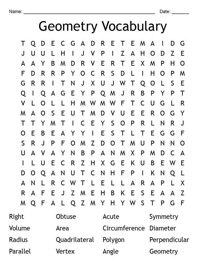 Printable Geometry Vocabulary Word Search – 16 Key Terms! product image (2)