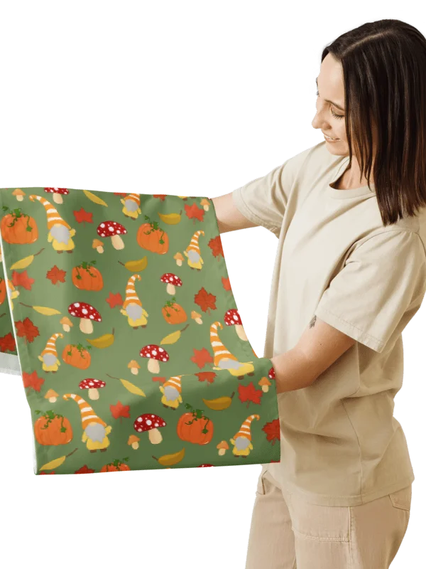 Fall with my Gnomies in Green Pattern Table Runner product image (3)