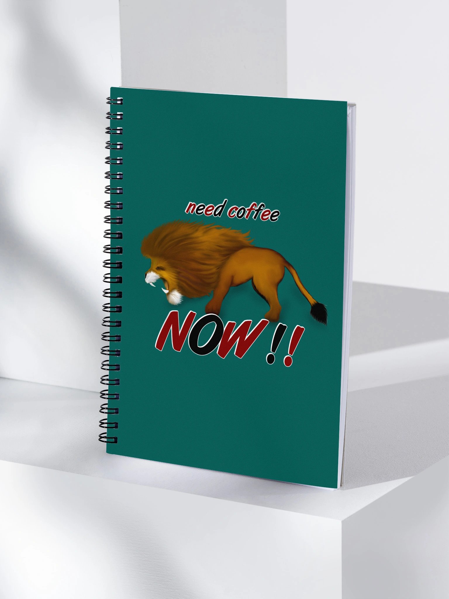 Lion "Need Coffee NOW" Spiral Notebook product image (4)