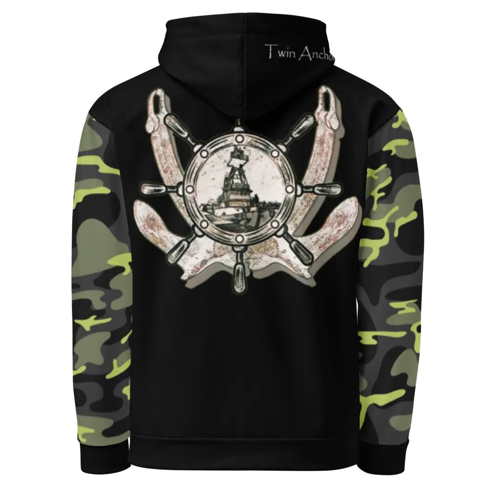 2 Anchor - Ship wheel & Tug CE (Camouflage & Black) – Performance Marine Wear | Twin Anchor Apparel North Current Line product image (3)