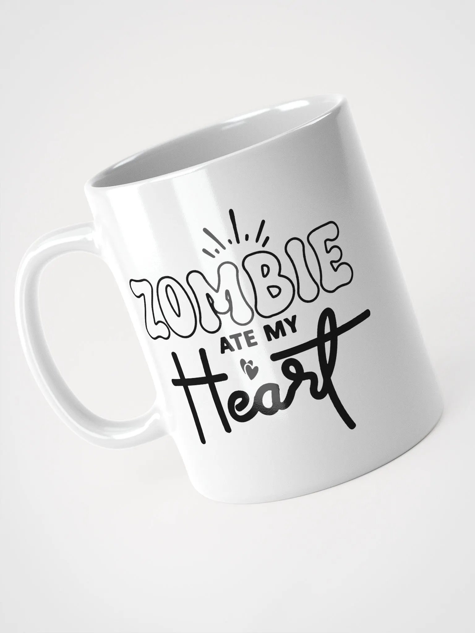 Zombie Ate My Heart White Glossy Mug product image (3)