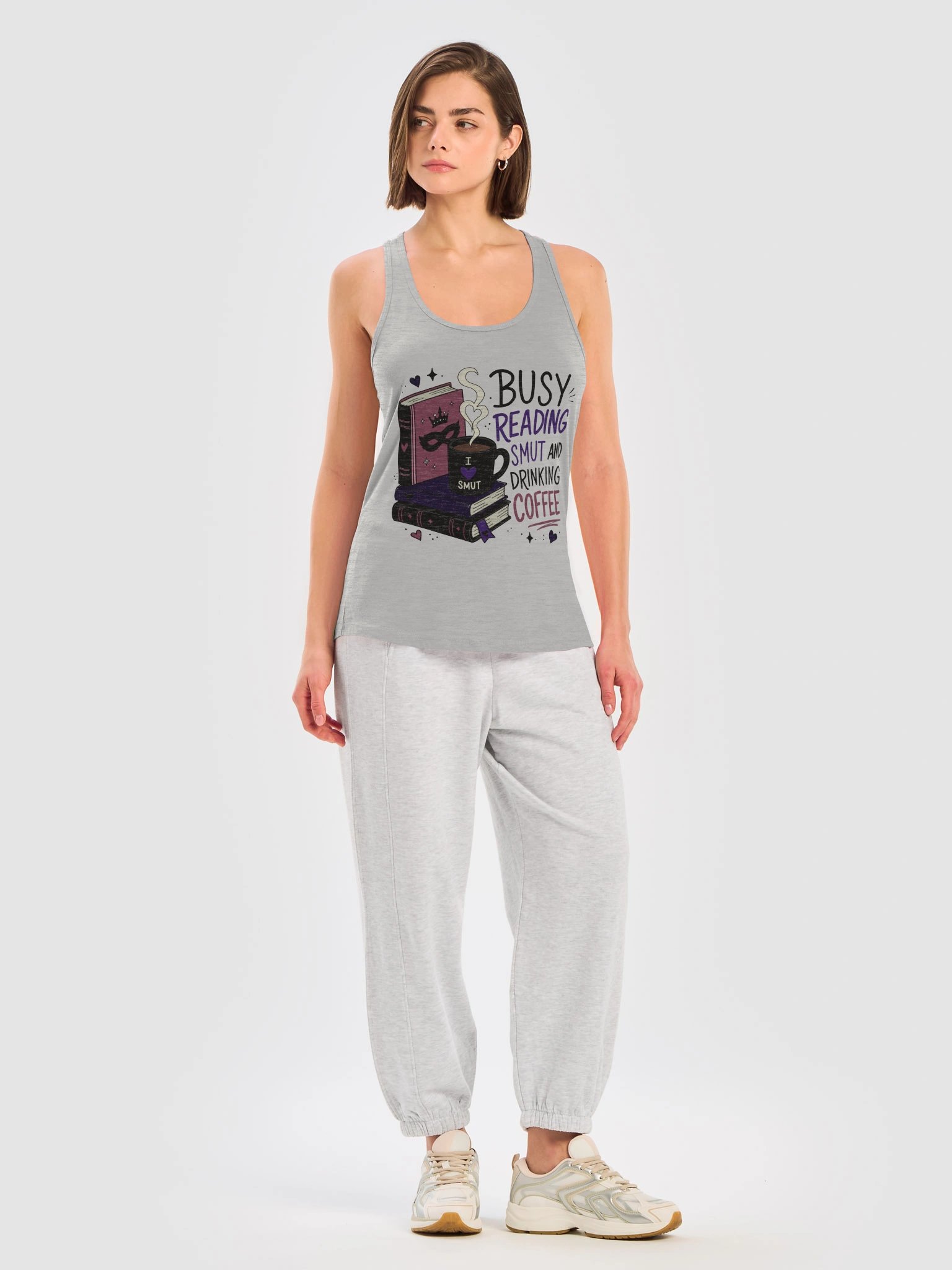 Busy Reading Smut & Drinking Coffee (Racer Back Tank) product image (11)