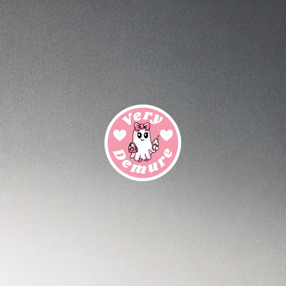 Very Demure Cute Ghost Circle Magnet product image (3)