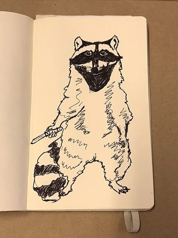 Chill Racoon Hand-Cut Lithograph Tee product image (9)