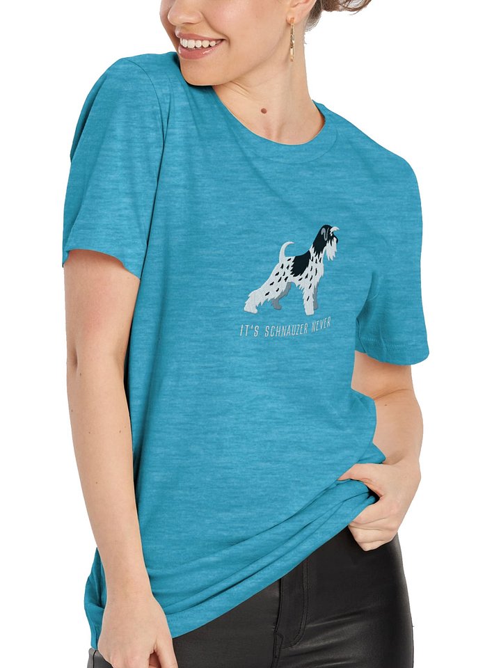 It's Schnauzer Never T-Shirt(Embroidered) of a Miniature Schnauzer(Parti, Black & White) product image (2)