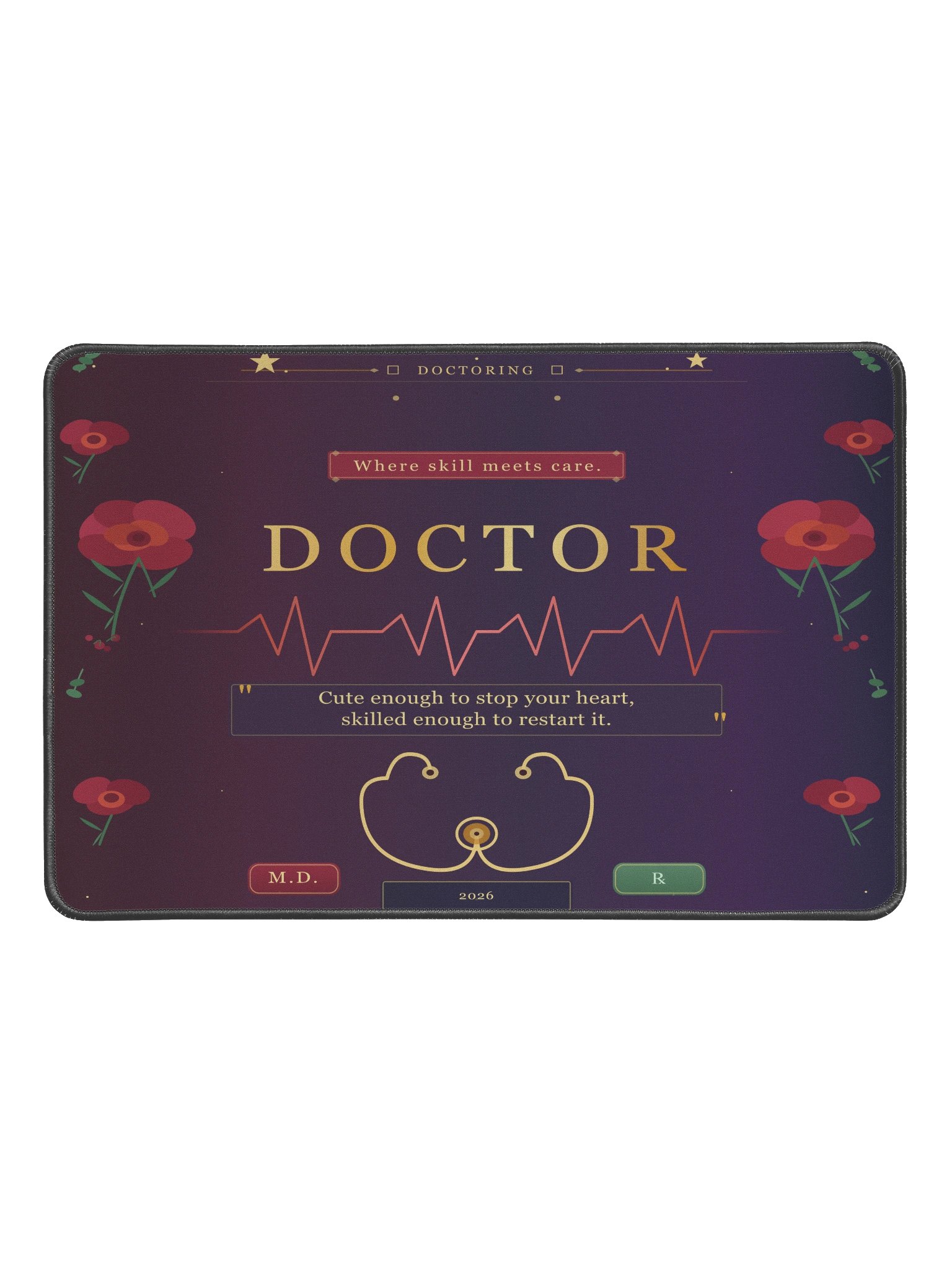 Doctor Desk Mat 12x18 – Medical Neoprene Mouse Pad Gift for Physicians product image (1)
