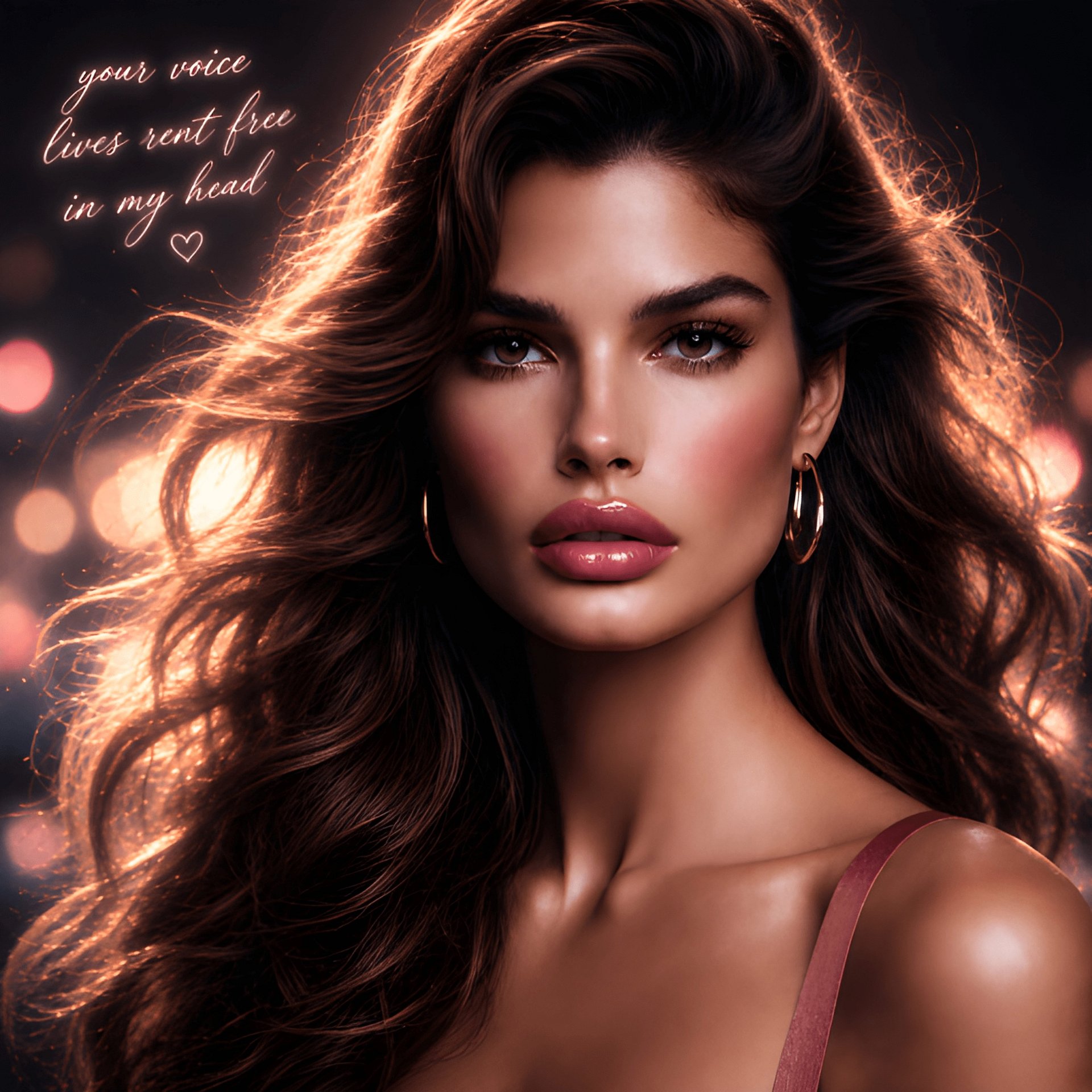 Your Voice Lives Rent Free In My Head Glam Portrait Art Gift For Her Digital Download product image (2)