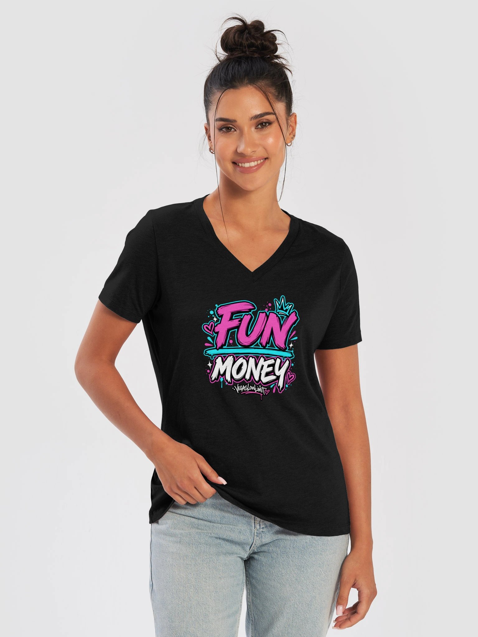 FUN / MONEY Ladies V-Neck product image (33)