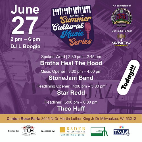 Today w/ @northcottneighborhoodhouse we kickin the 2nd week of our 5th annual summer series at #ClintonRose #parkinglot #brin...