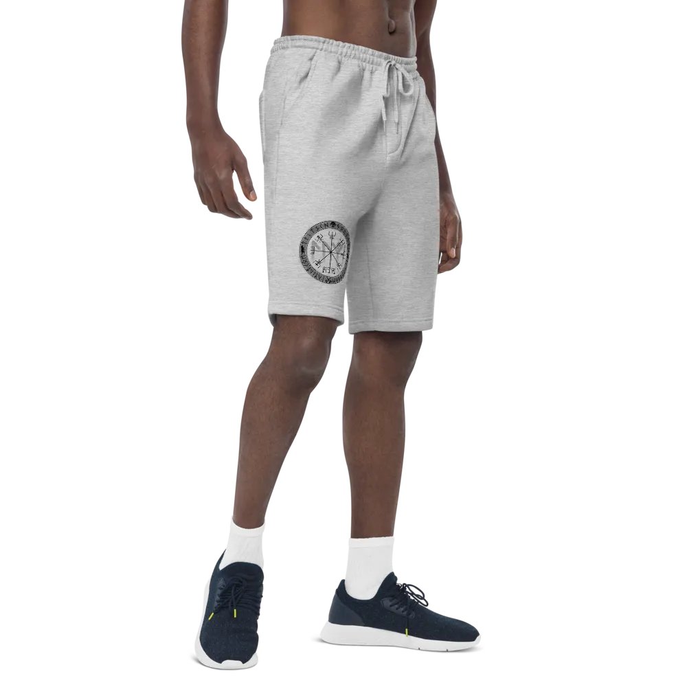Nordische Runen | Schwarzer Vegvísir | Fleece Shorts product image (8)
