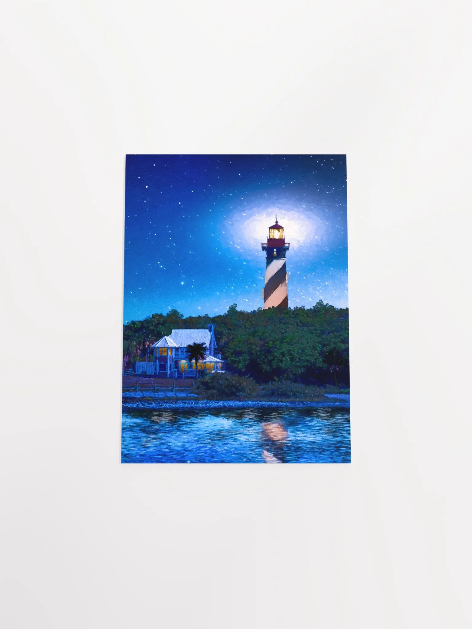 St. Augustine Lighthouse – Florida Starry Night Studio Art Print product image (4)