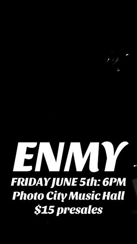 We are a week and a half out from our next show in Rochester, NY! Be checking those DMs because we’re coming for you!
@enmymu...