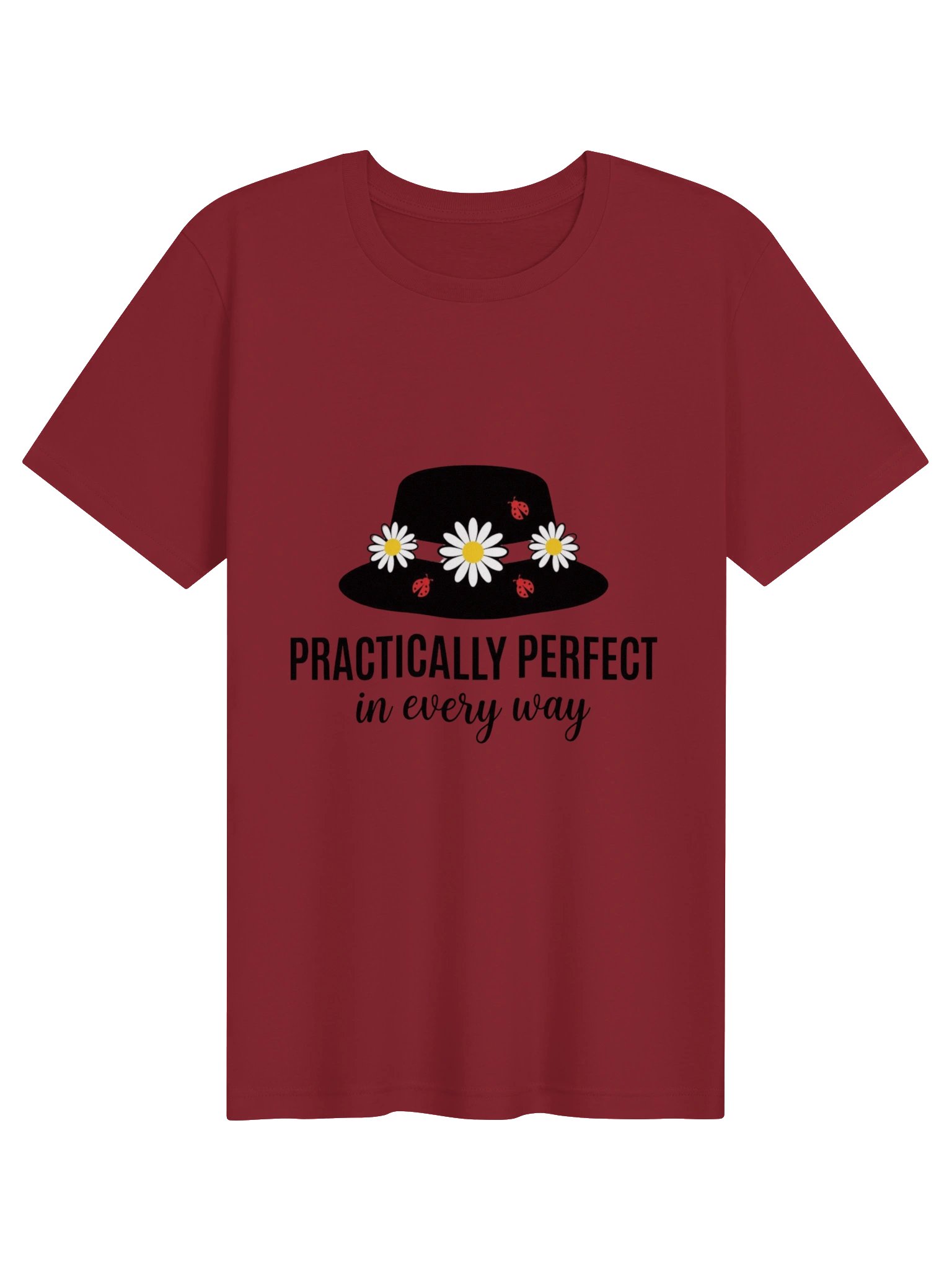 Practically Perfect in Every Way Shirt for Women – Floral Daisy Hat Graphic Tee, Teacher Inspired Gift, Cute Vintage T-Shirt product image (2)