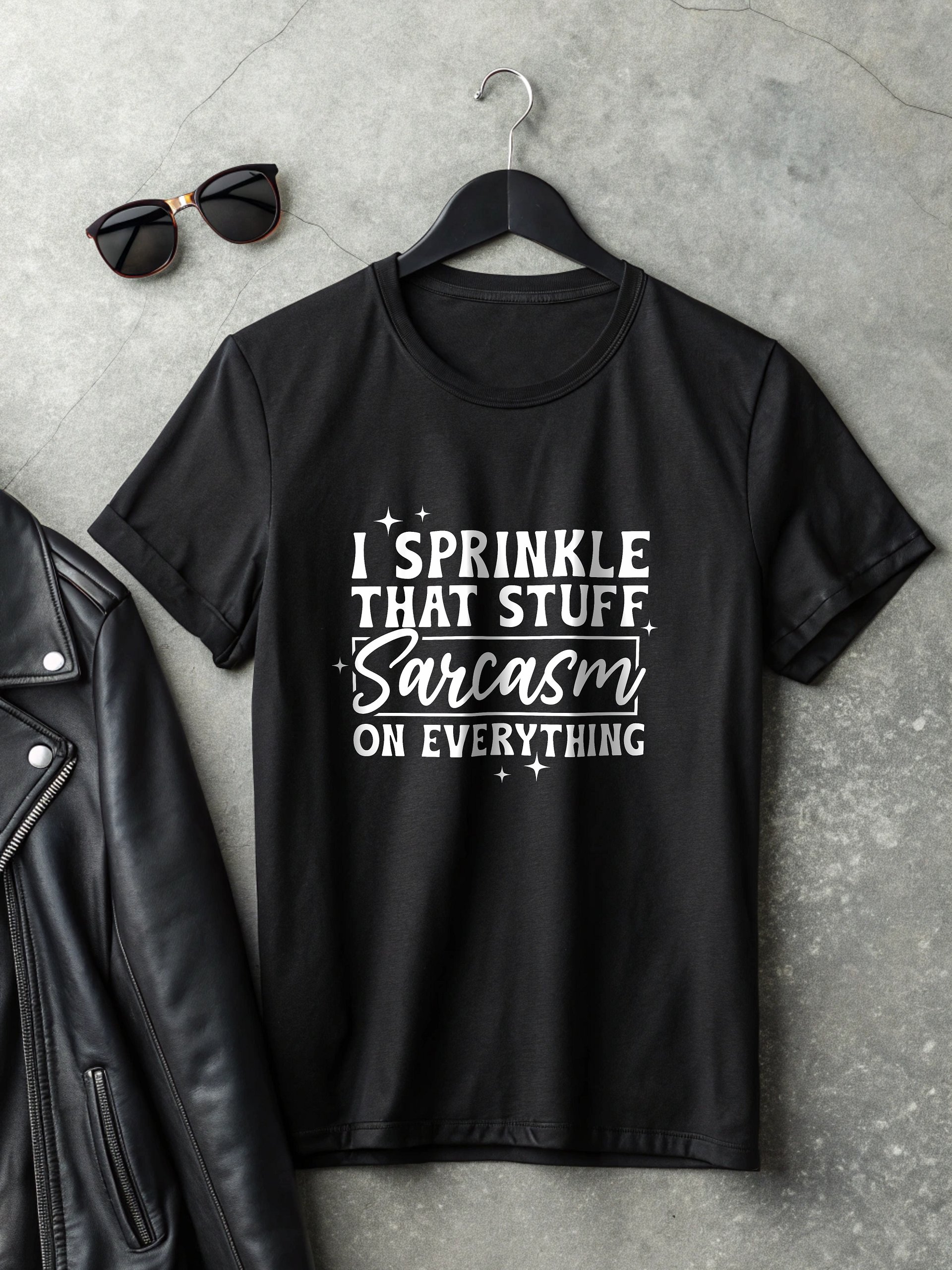 I Sprinkle That Stuff Sarcasm Women's Black T-Shirt product image (2)