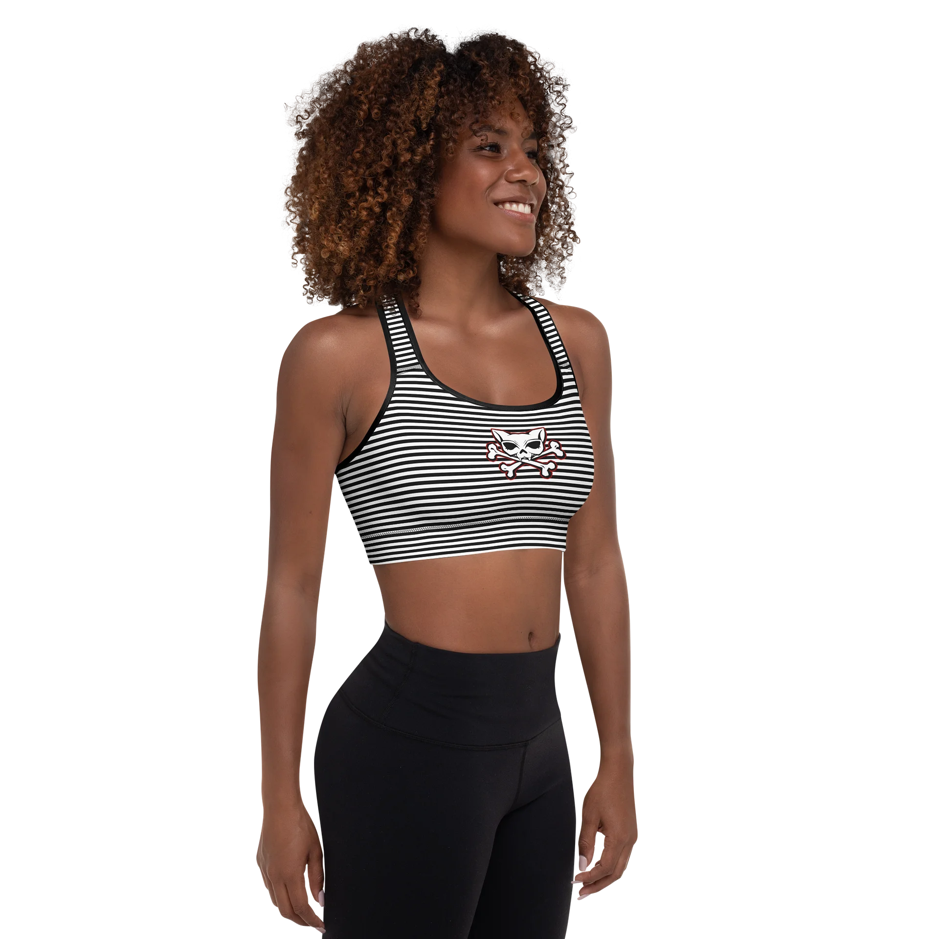 Blaque and White Stripped Sports Bra product image (6)