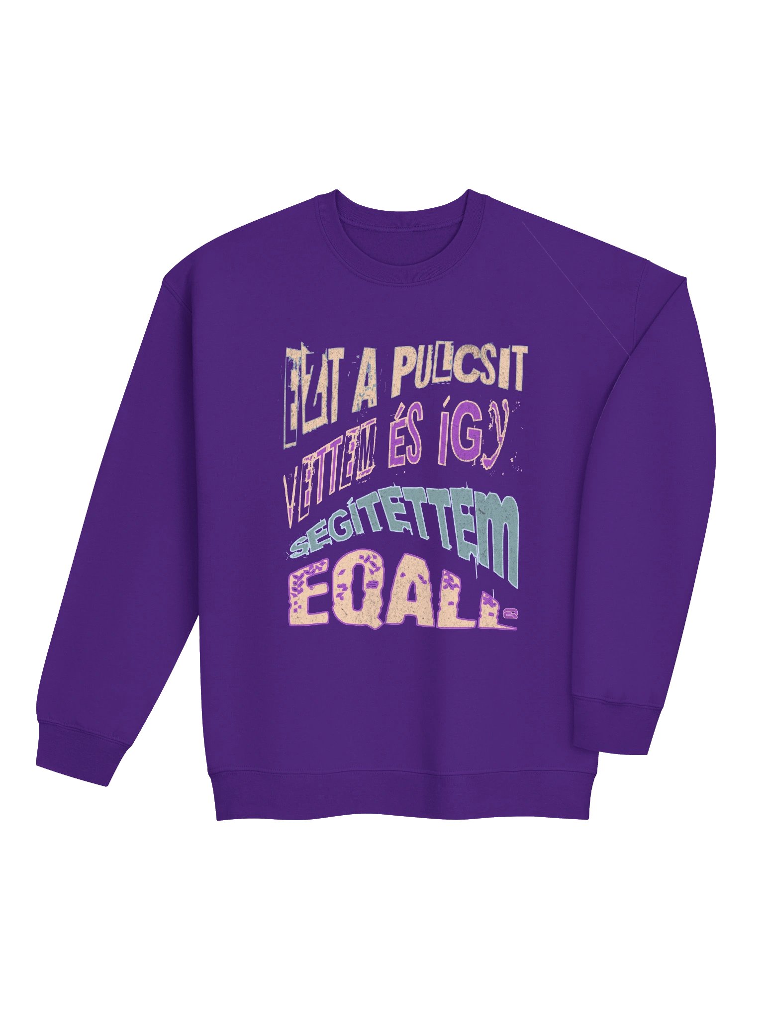 Ez a pulcsit vettem és így segítettem! Unisex Gildan Pulover_EQALL.hu® Essentials_Zöld / Lila / Bézs product image (13)