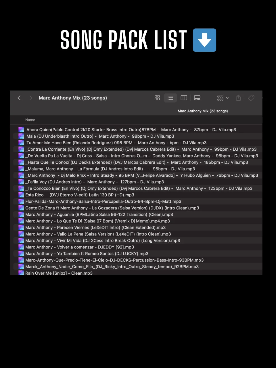 Marc Anthony Mix – Song Pack product image (2)