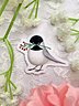 Chickadee With Red Berries Vinyl Sticker