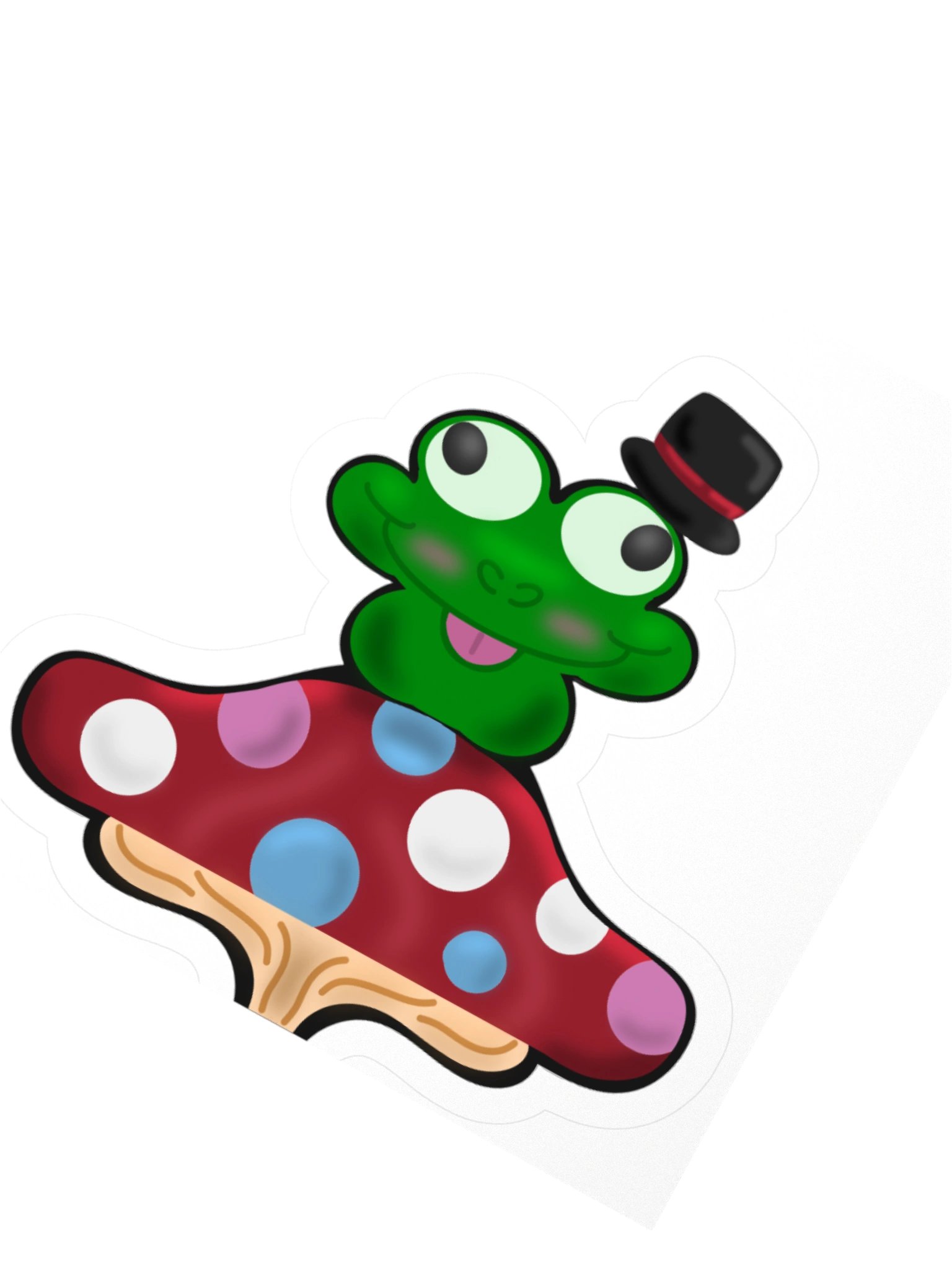 Dapper frog on a shroom sticker product image (4)