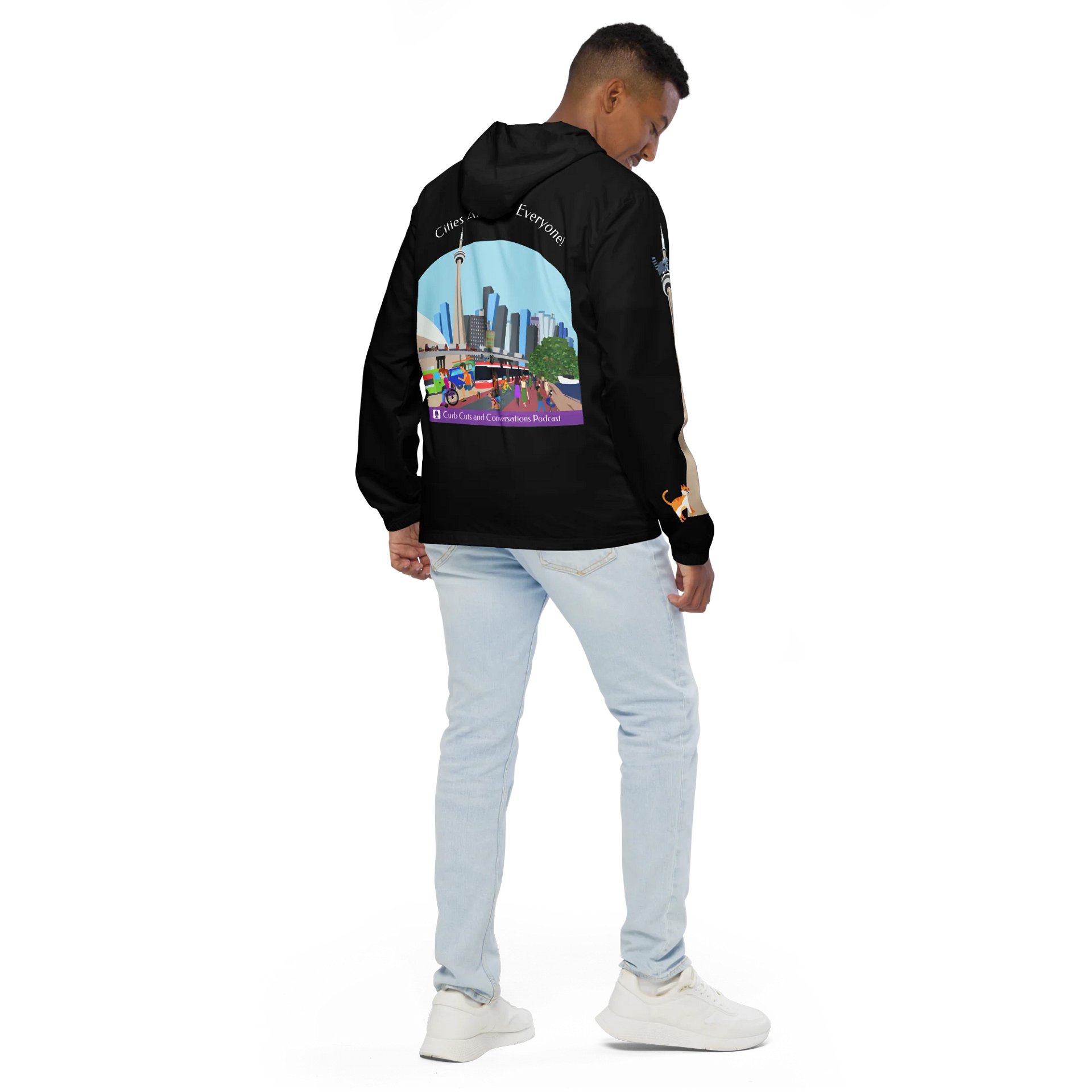 SALE! Curb Cuts and Conversations (Queen's Quay, Toronto Design): All-Over Print Windbreaker, 2025 edition product image (1)