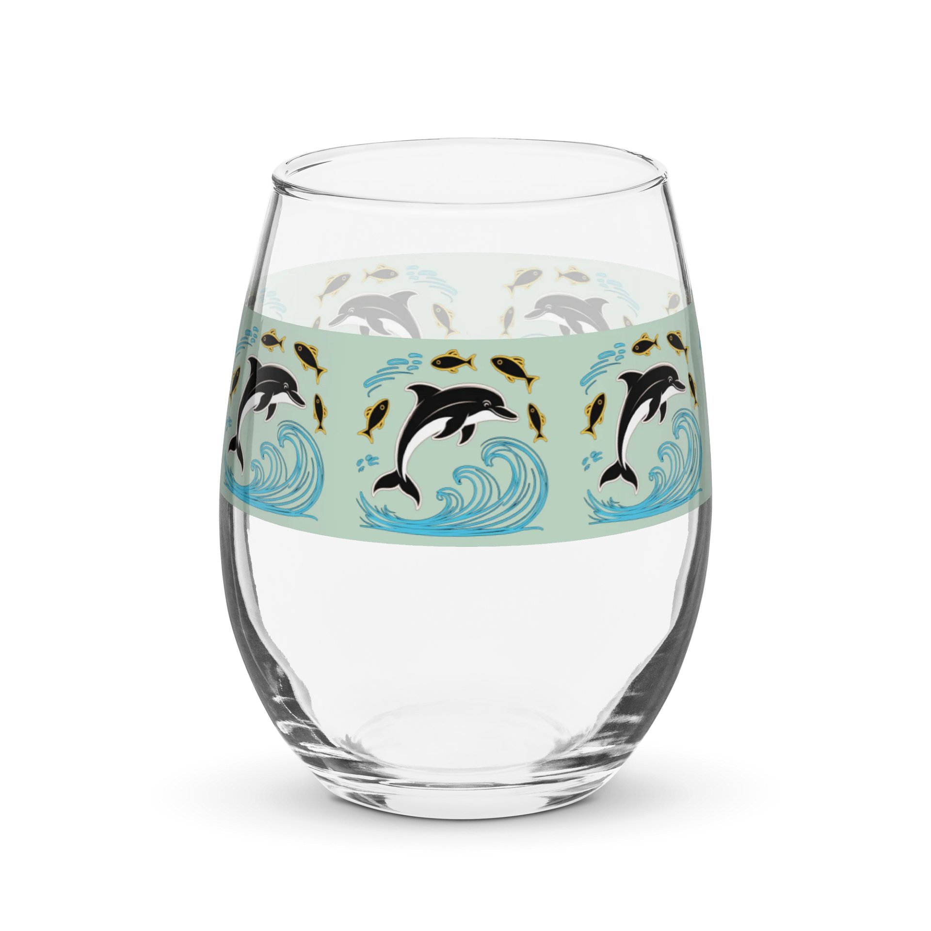 Dolphin Dance Stemless Wine Glass product image (1)