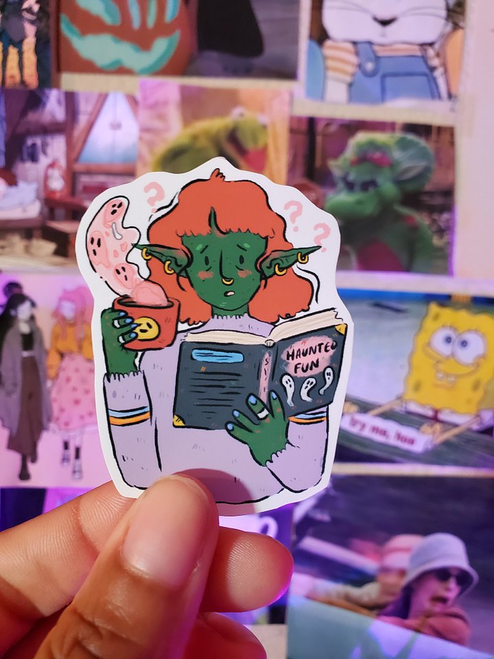 A Very Spooky Reading Session - Goblin Sticker product image (1)