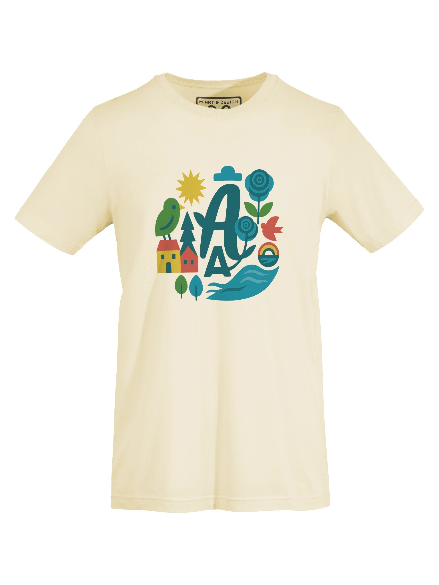 Nature Harmony "A" T-Shirt – Peaceful Folk-Inspired Design Art - by M-Art & Design product image (1)
