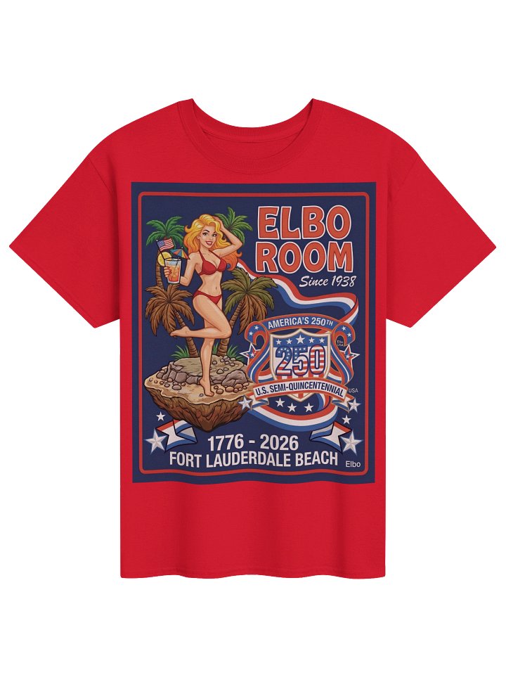 Elbo Room America 250 Merchandise Retro Island Pin-Up Tee | Red & Patriot Colors product image (4)