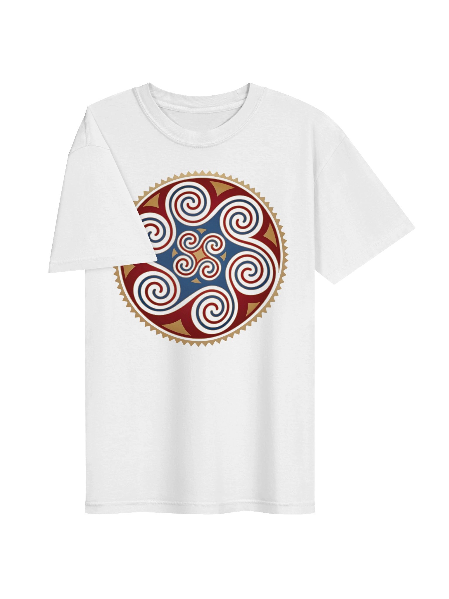 Norse Quadruple Spiral – Gotland Picture Stone Motif - Unisex Premium Cotton T-shirt product image (3)
