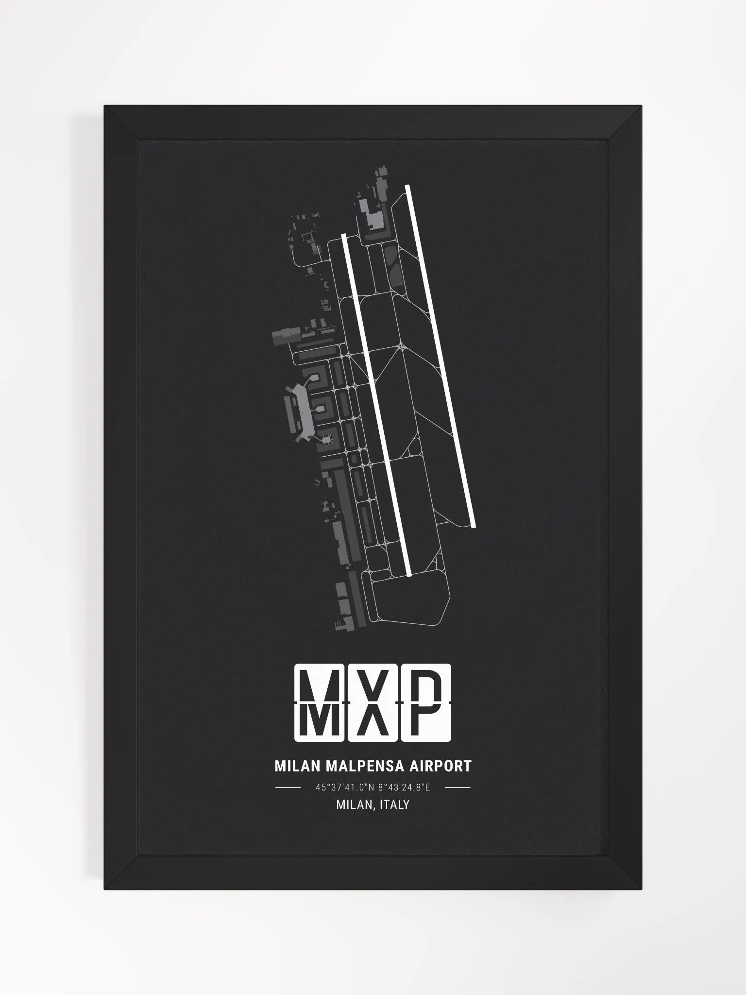 Framed Airport MXP Premium Map On Matt Paper product image (1)