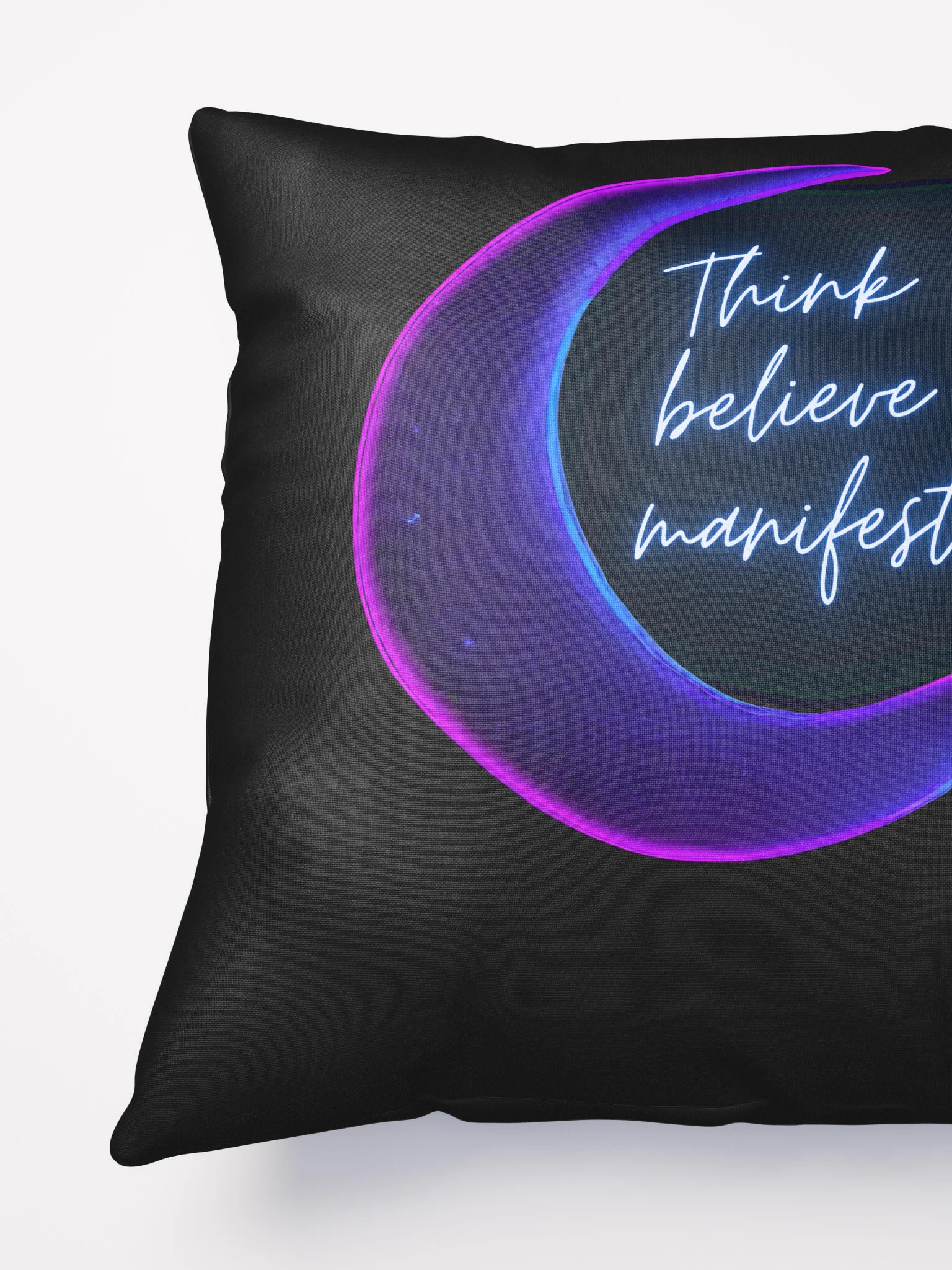 Neon Manifestation Crescent Pillow product image (6)