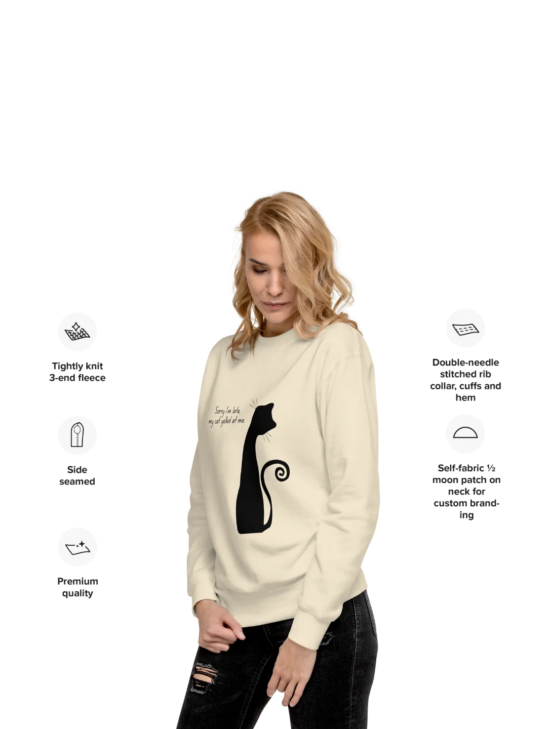 CAT YELLED AT ME — Midnight Cat Sweatshirt product image (12)