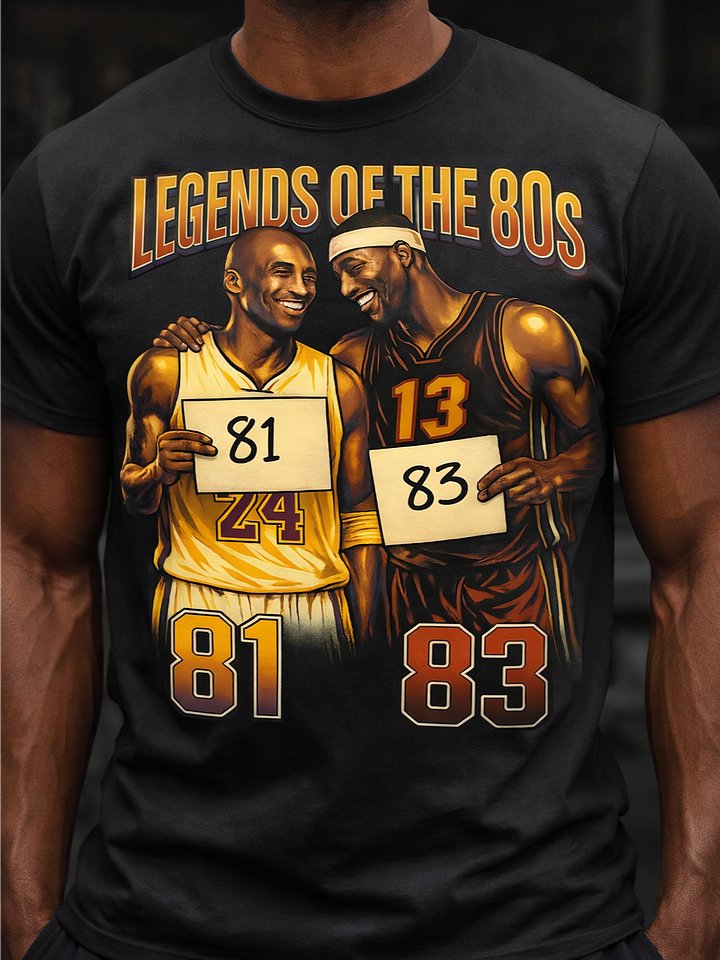 Kobe 81 vs Bam 83 Legends T-Shirt - Mamba Mentality Miami Heat Basketball Tee - Vintage NBA Finals Graphic Shirt product image (1)