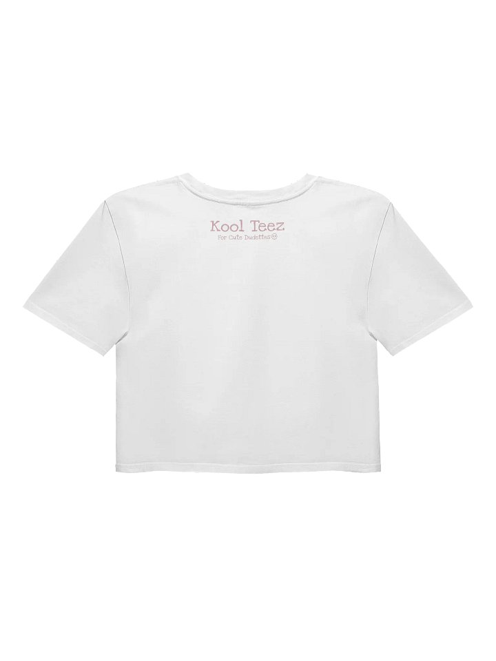 Cute Dudette White Crop Top Pink Logo Print product image (2)